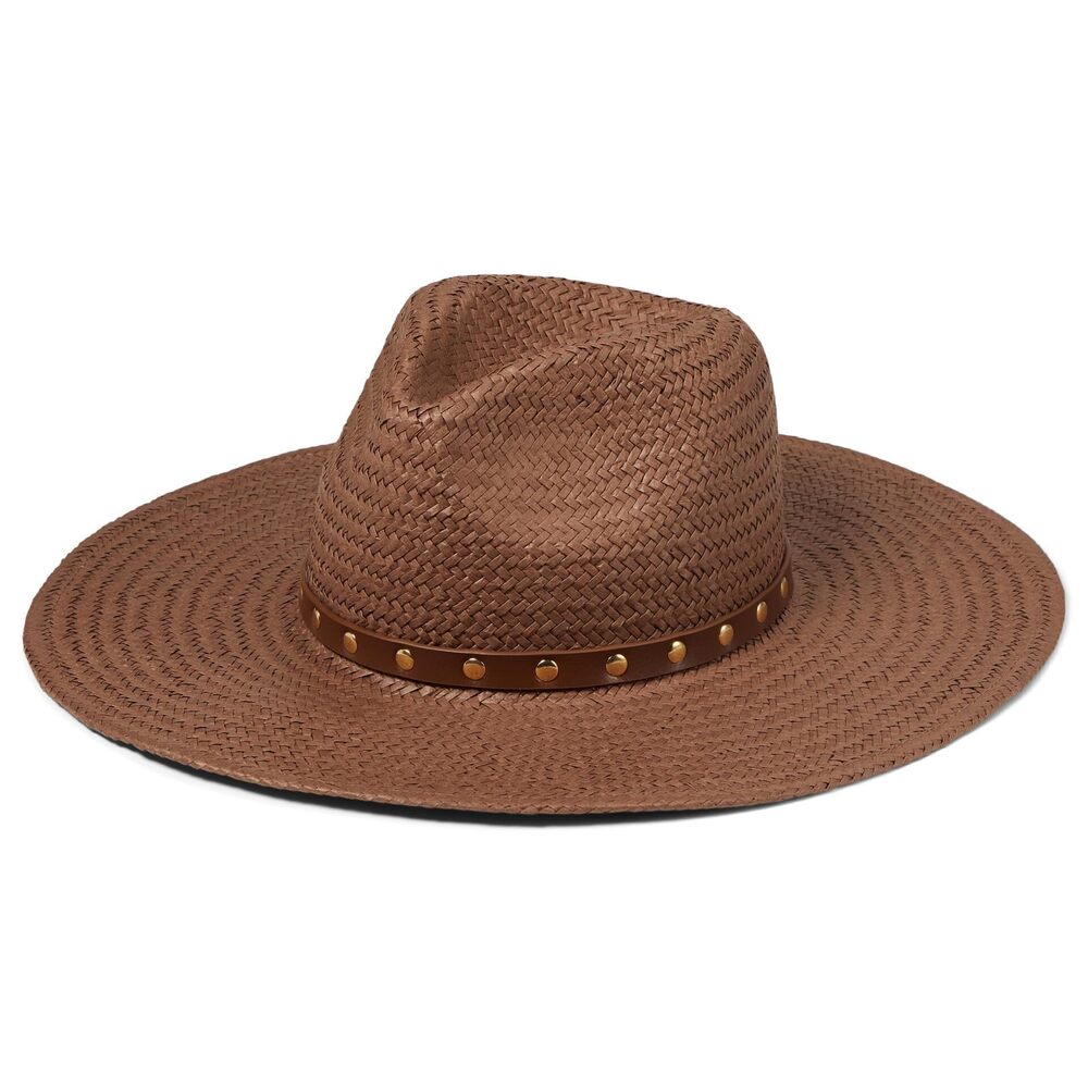 Madewell Womens Studded Packable Brimmed Straw Hat Chocolate Raisin Small-Medium